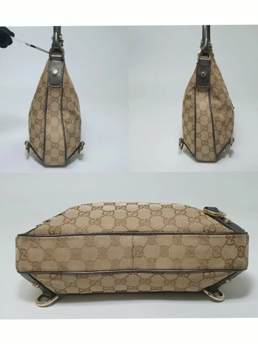 Authentic Gucci GG Canvas Hobo Bag Monogram Shoulder Bag - Picture 4 of 10
